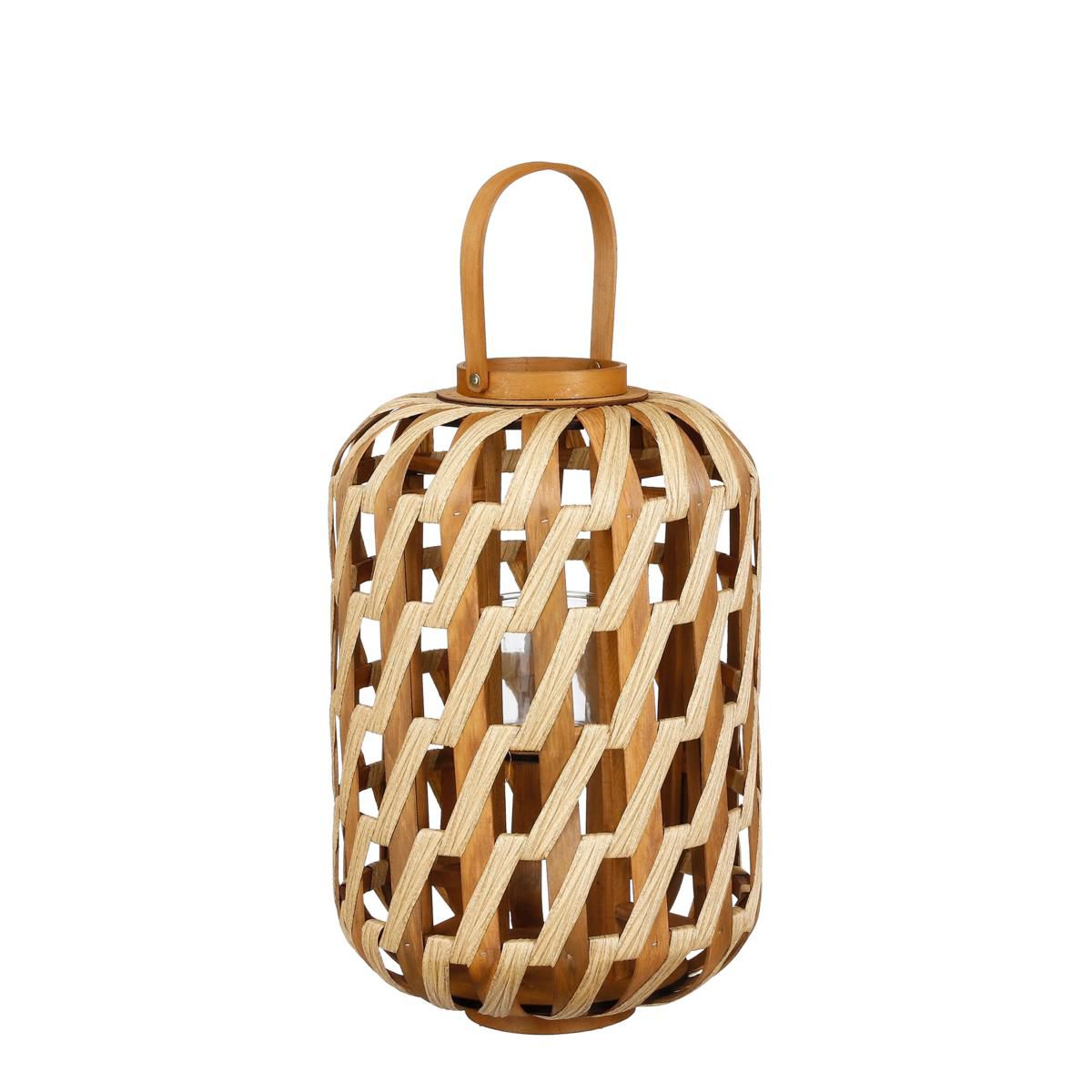LANTERNA C/PORTATEALIGHT -HELIOS HURRICANE- D.31 H.49CM NATURALE