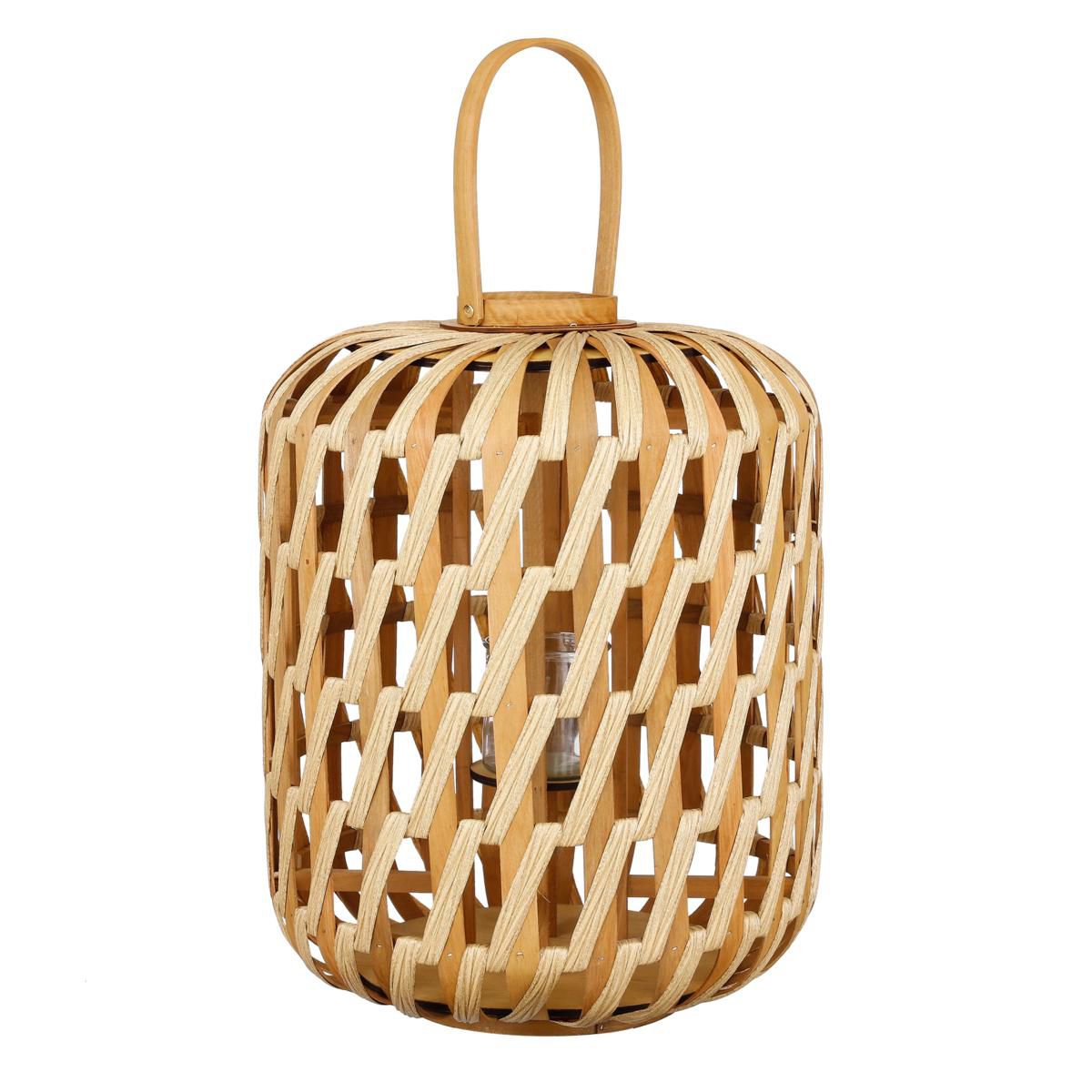 LANTERNA C/PORTATEALIGHT -HELIOS HURRICANE- D.42 H.55CM NATURALE