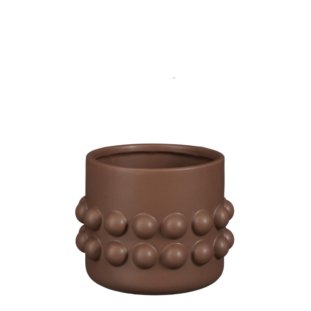 VASO CERAMICA D.17,5 CMH.14 CM -PAM- MARRONE