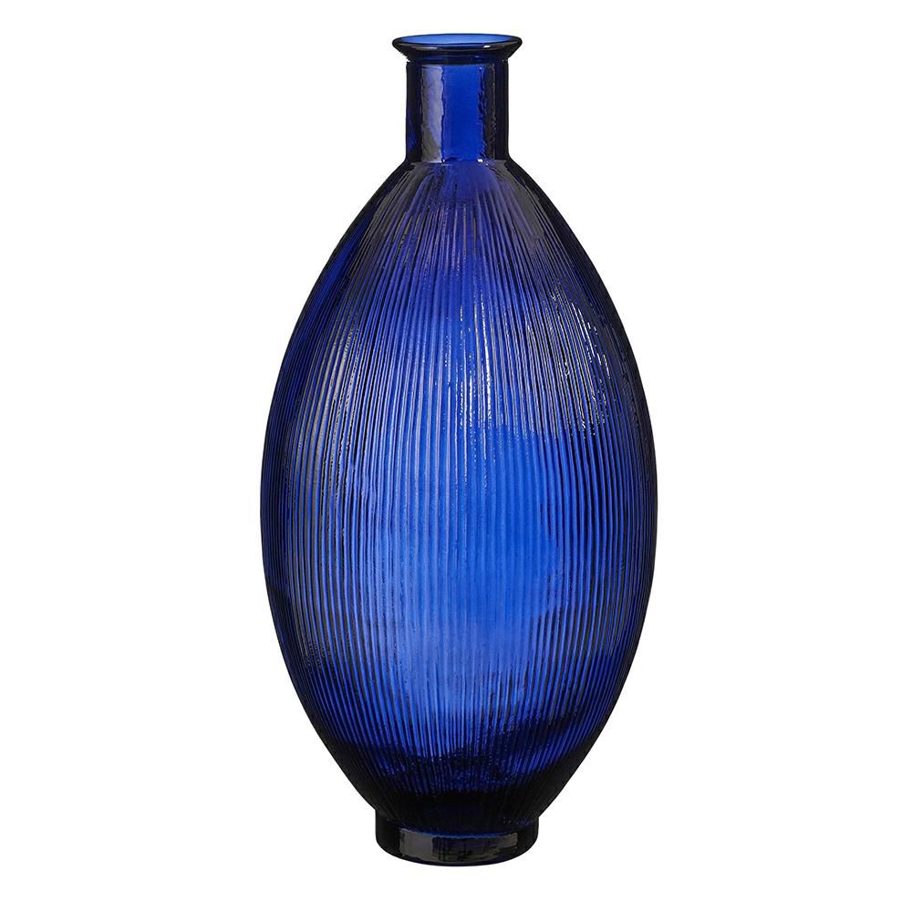 BOTTIGLIA VETRO RICICLATO D.29 CM H.59 CM -FIRENZA- BLU