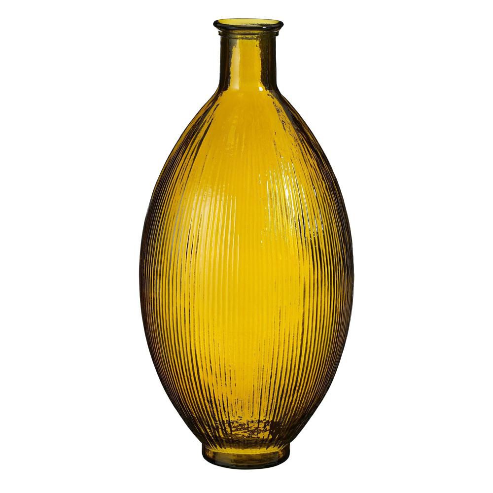 BOTTIGLIA VETRO RICICLATO D.29 CM H.59 CM -FIRENZA- GIALLO OCRA