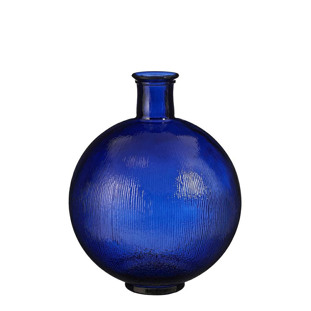 BOTTIGLIA VETRO RICICLATO D.34 CM H.42 CM -FIRENZA- BLU