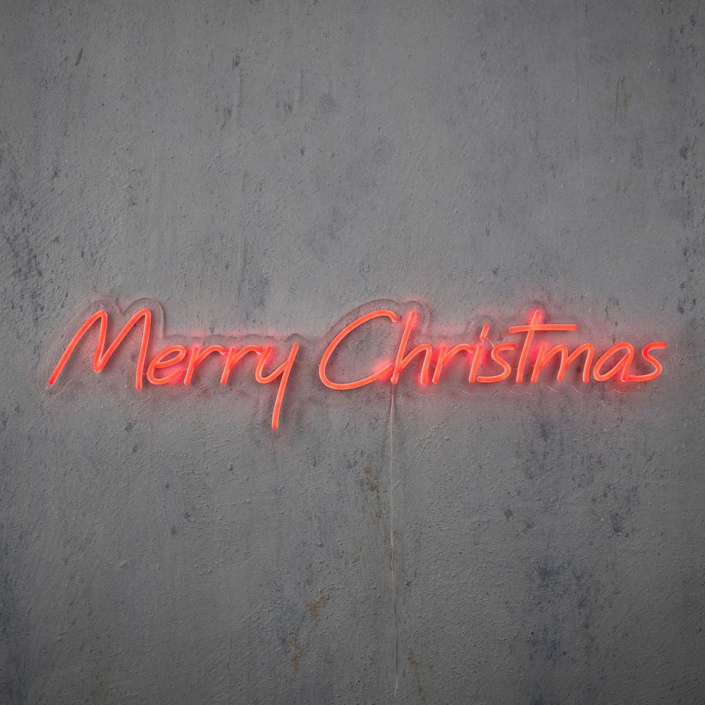 SCRITTA LUMINOSA -MERRYCHRISTMAS- 300 MICROLED 20X94 CM ROSSO