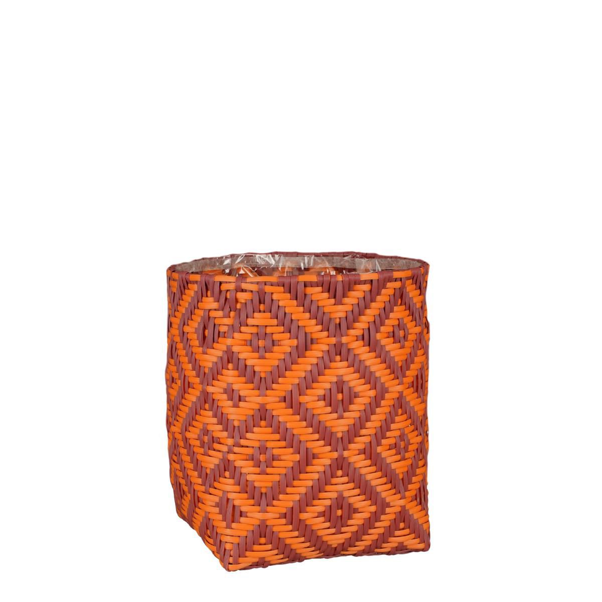 CESTO RETTANGOLARE D.30CM H.32 CM -MERLIJN- ARANCIO/ROSSO