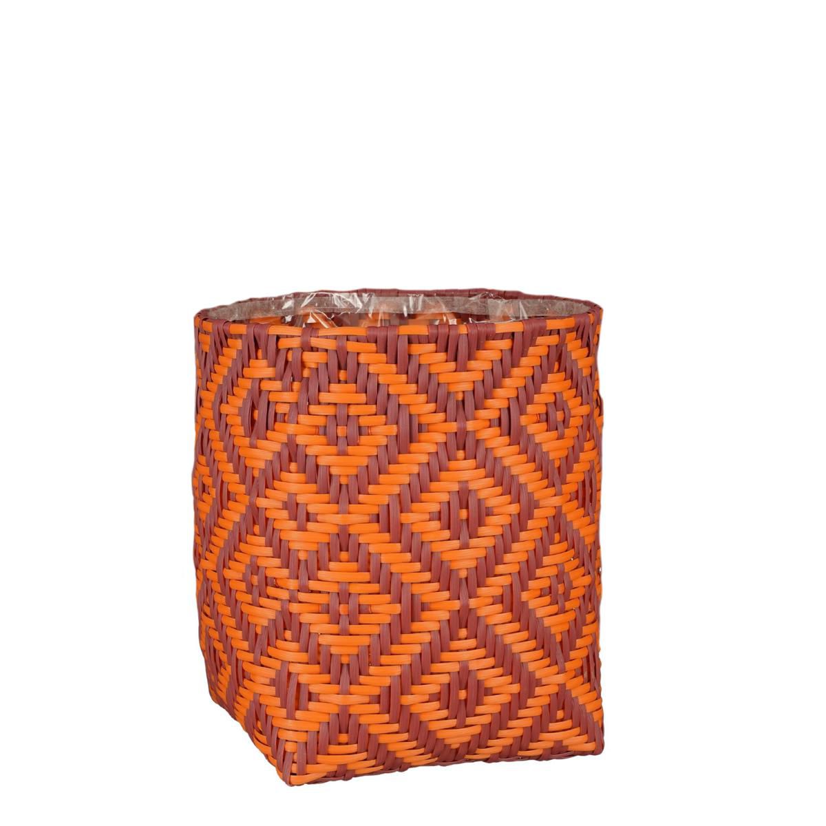 CESTO RETTANGOLARE D.34CM H.35 CM -MERLIJN- ARANCIO/ROSSO
