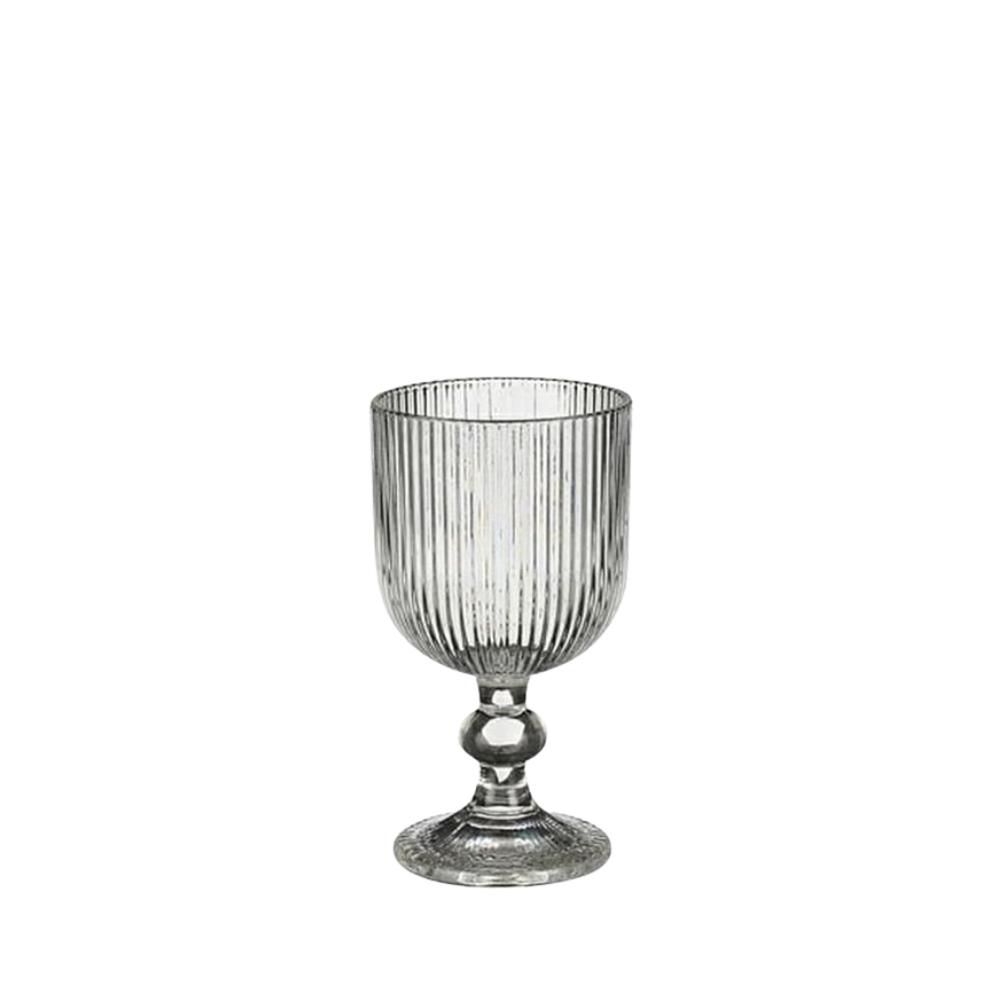 SET 6 BICCHIERI VETRO DA VINO C/BASE-MERLOT-D.8H.14,5CM TRSPRNT