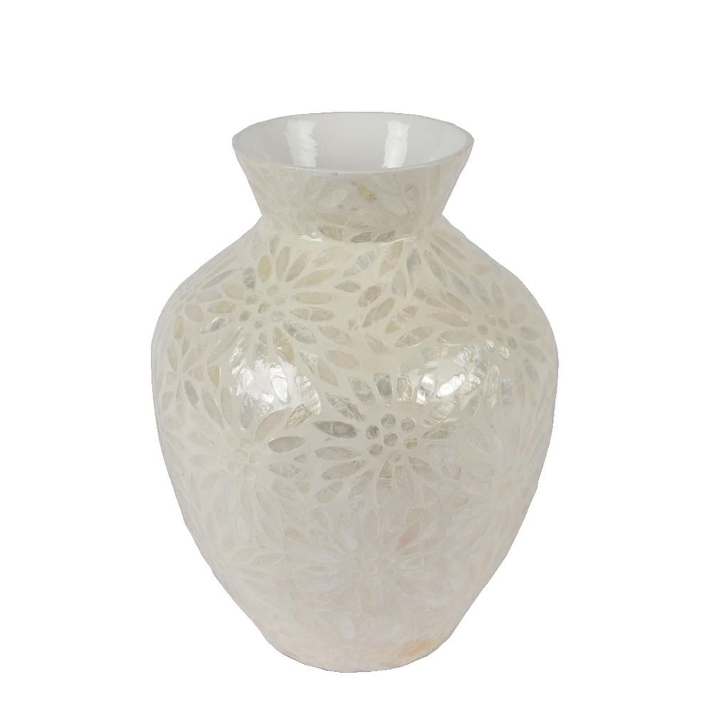 VASO CAPIZ C/FIORI D.23CM H.31 CM -CAPIZ YES- BIANCO