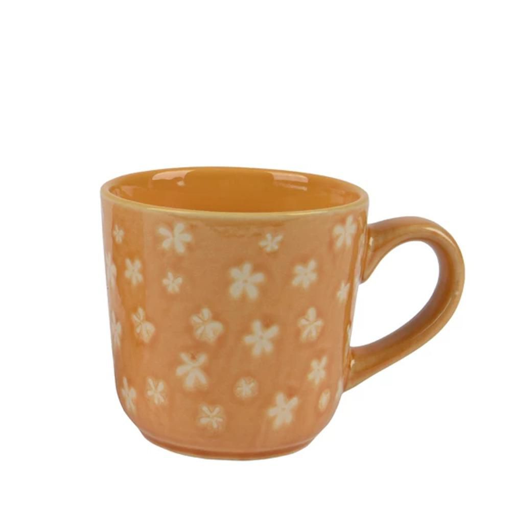 SET 2 TAZZE MUG PORCELLANA 12,5X9 H.8,9 CM GIALLO OCRA