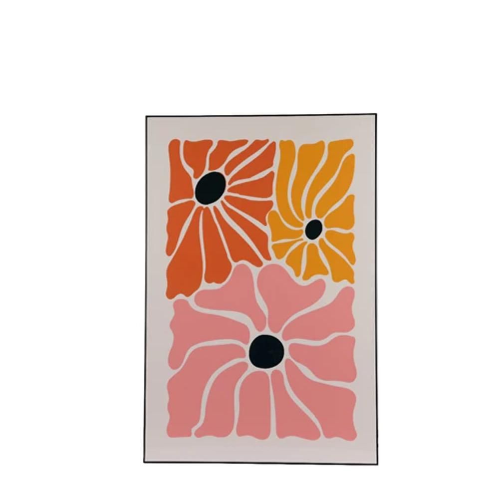 QUADRO CANVAS 3D 60X90 NERO/ARANCIONE/GIALLO/ROSA