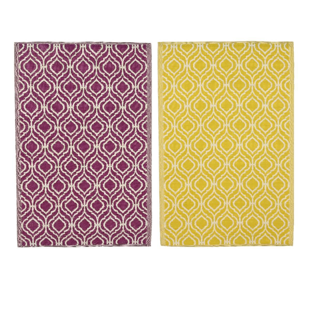 TAPPETO POLY 180X120X0,5 CM 2 COLORI ASSORTITI AMARANTO/GIALLO