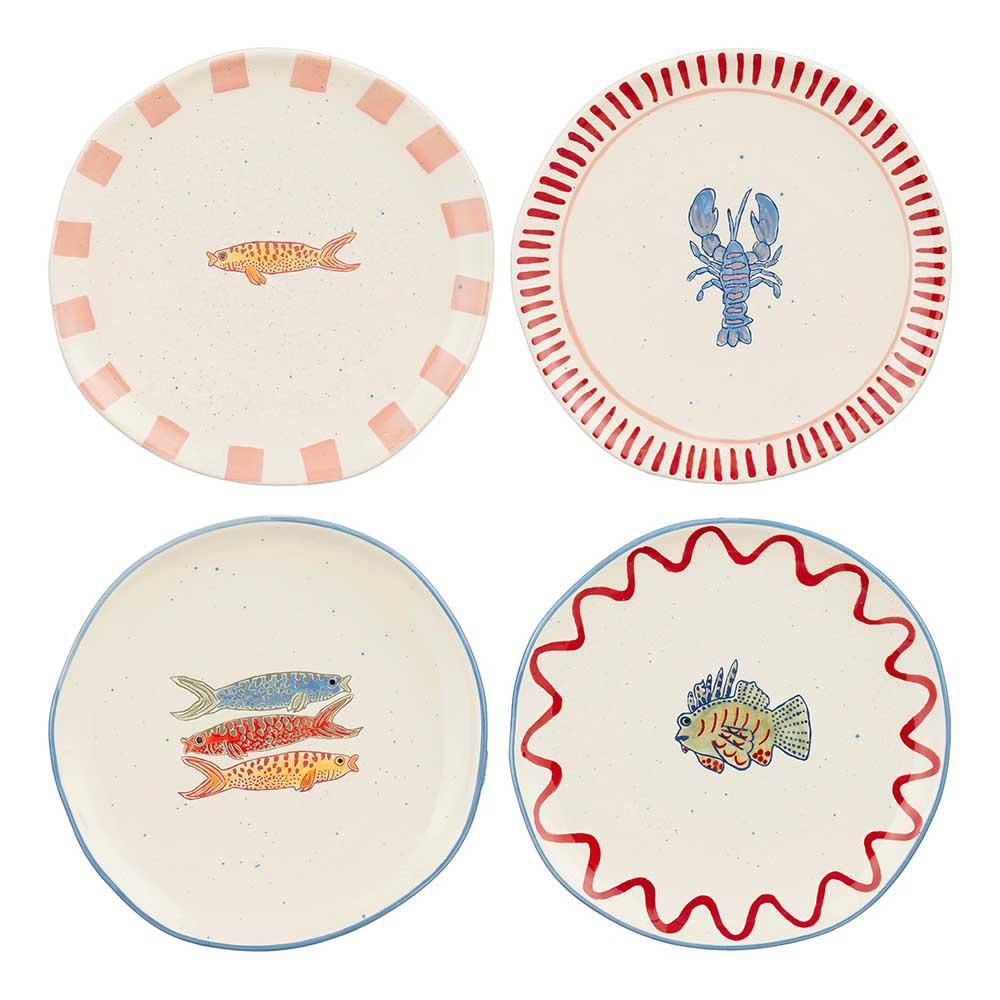 SET 4 PIATTI CERAMICA D.21 H.2,5 CM -ARIANE- MULTICOLOR