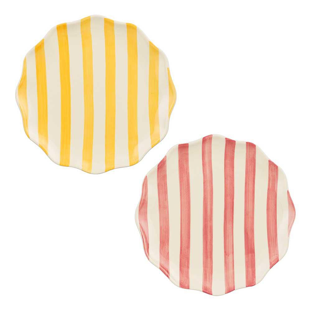 SET 2 PIATTI CERAMICA D.26,5 CM H.3 CM -BLISS- GIALLO/ROSA