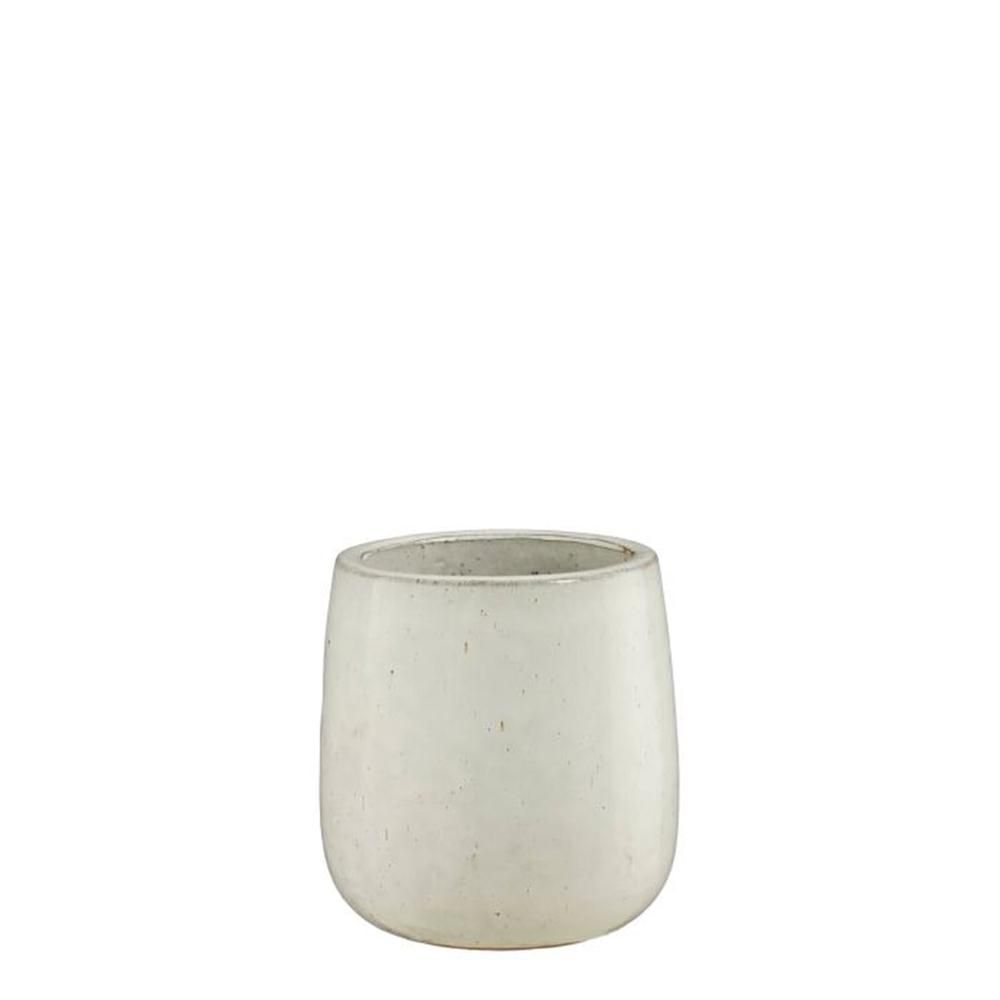 VASO CERAMICA TONDO D.23 CM H.24 CM -TORINO- BIANCO
