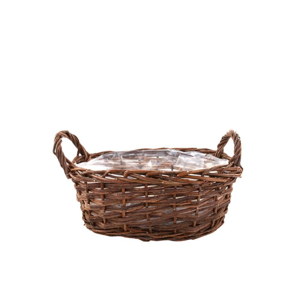 CESTO VIMINI C/MANICI 30X16 CM H.12 CM NATURALE