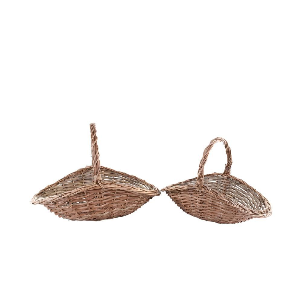 SET 2 CESTI VIMINI C/MANICO 46-40X32-26X16-7 H.33-28 CM NATURALE