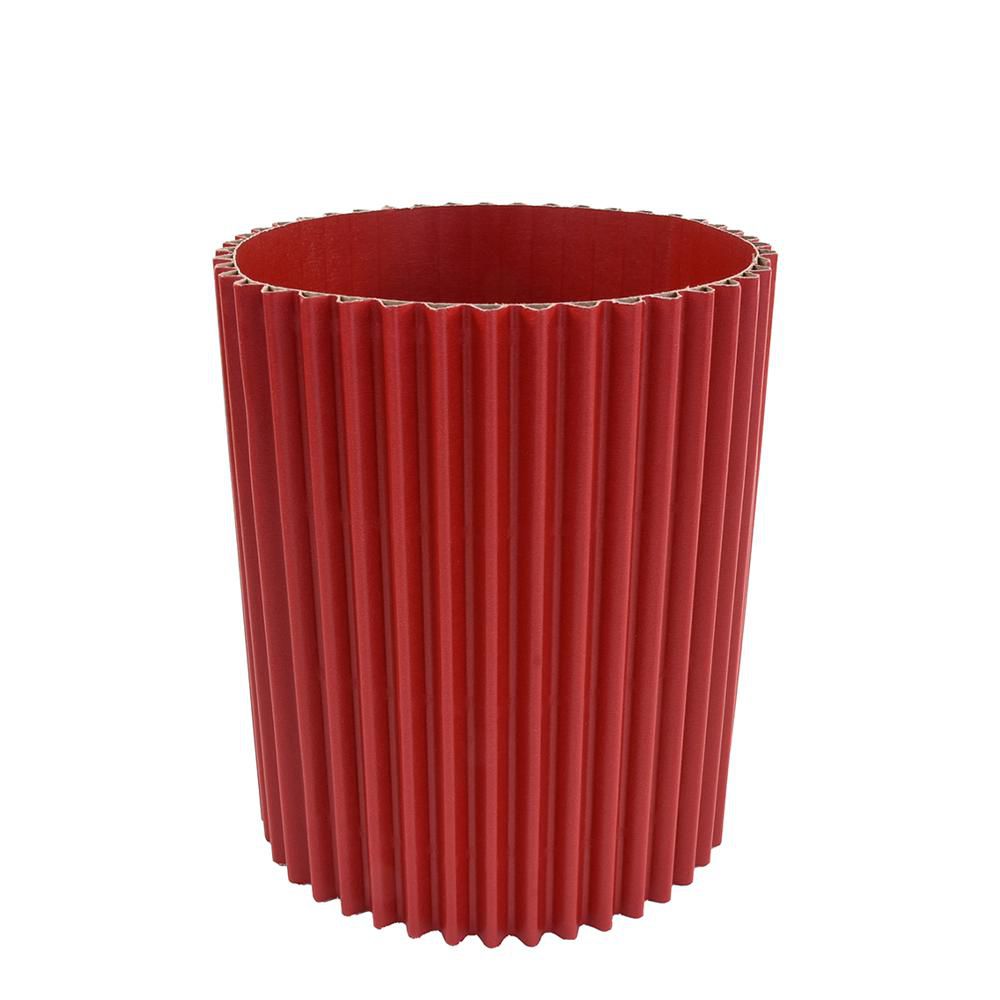 SET 12 SCATOLE CARTONE ONDULATO D.12 H.15 CM ROSSO
