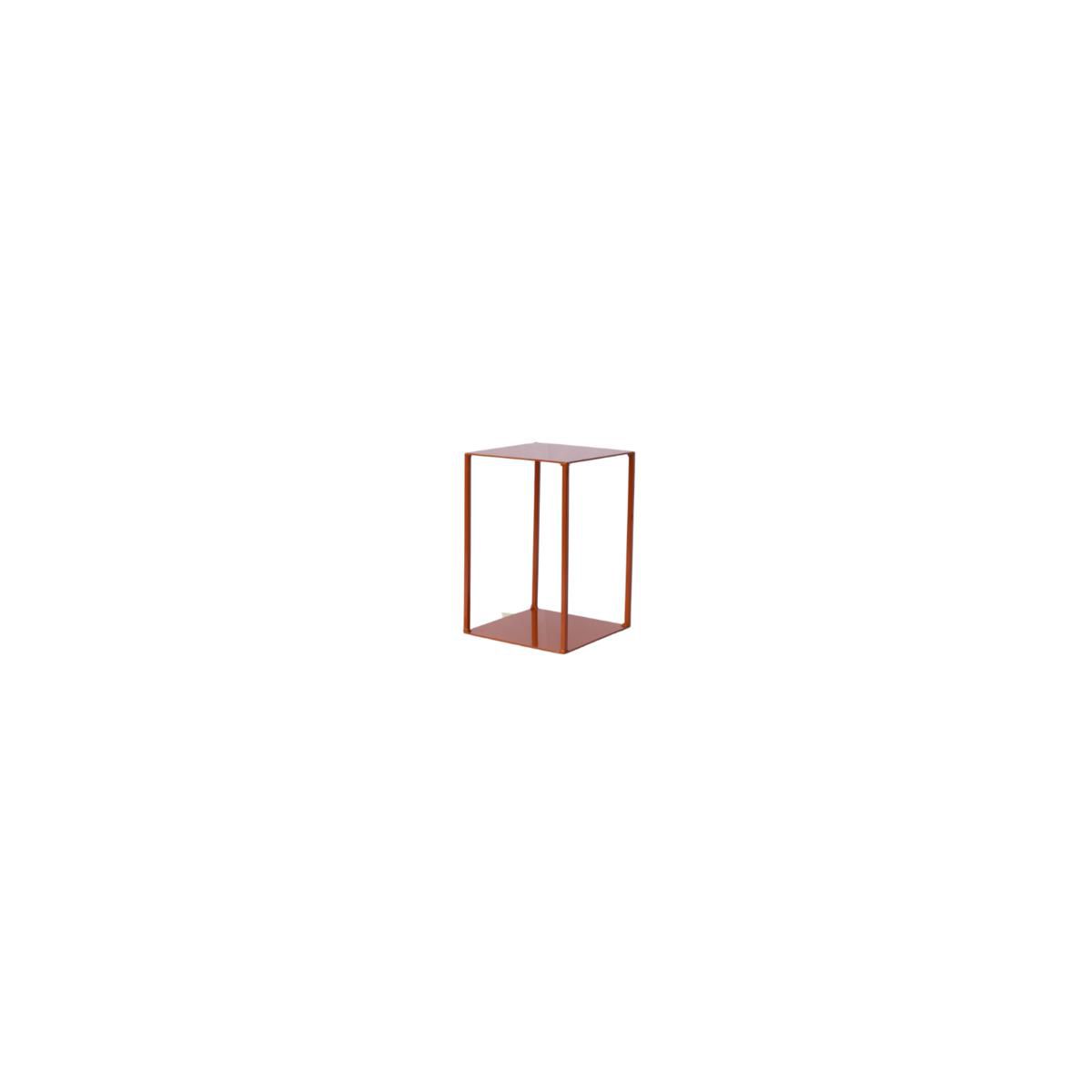 ALZATA FERRO BASE QUADRATA 20X20 CM H.30 CM ARANCIO BRUCIATO