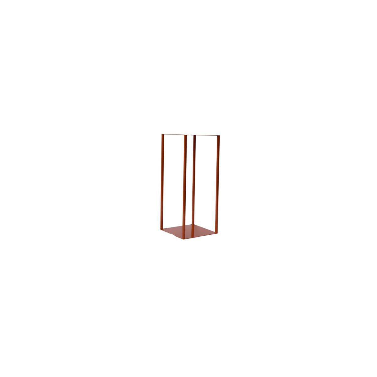 ALZATA FERRO BASE QUADRATA 30X30 CM H.70 CM ARANCIO BRUCIATO