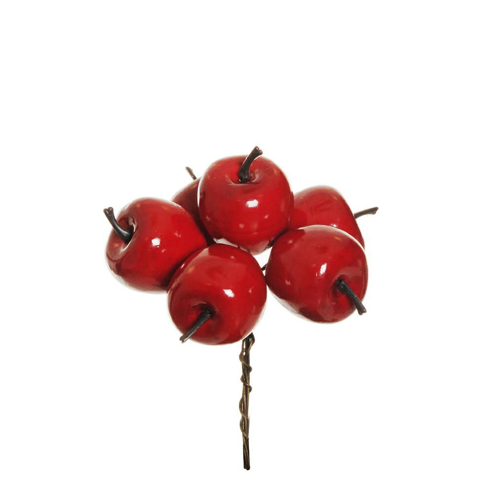 SET 6 MELE PICK 6X D.3 CM CM.14 ROSSO