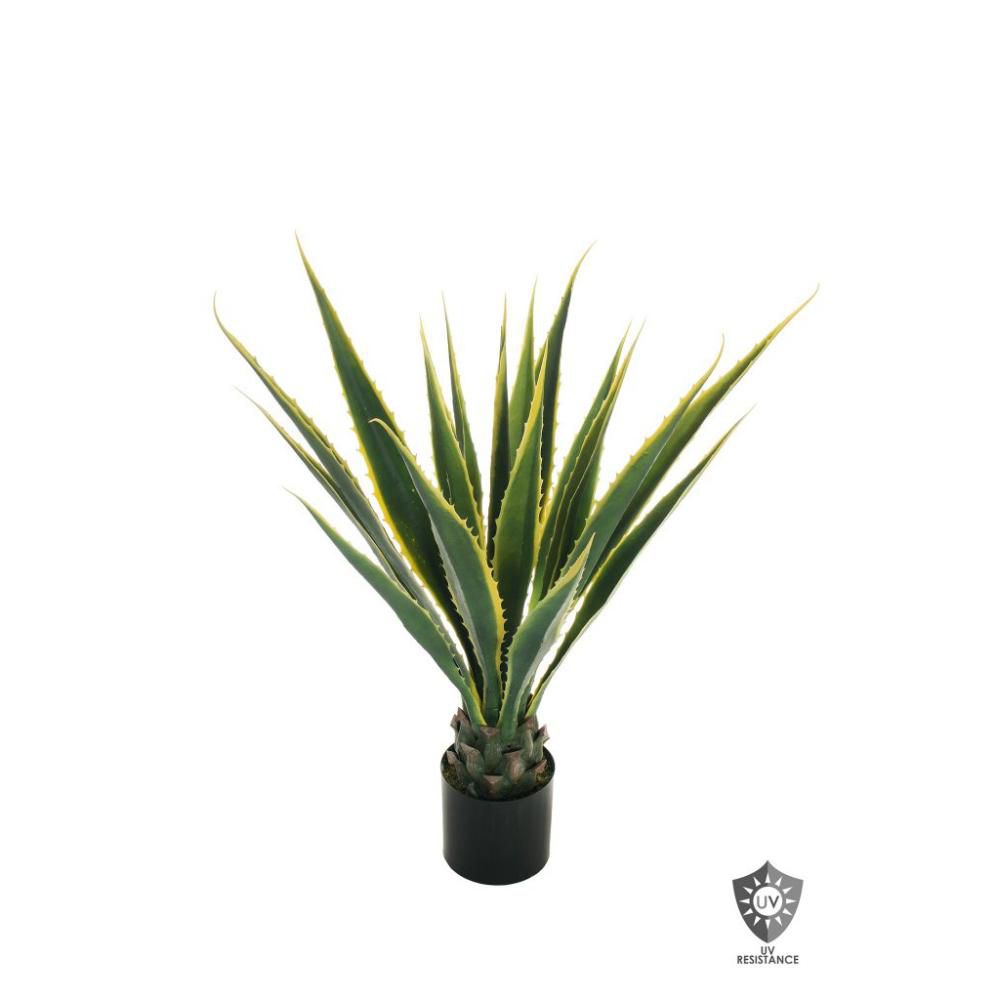 AGAVE PIANTA C/VASO CM.105 VERDE/GIALLO