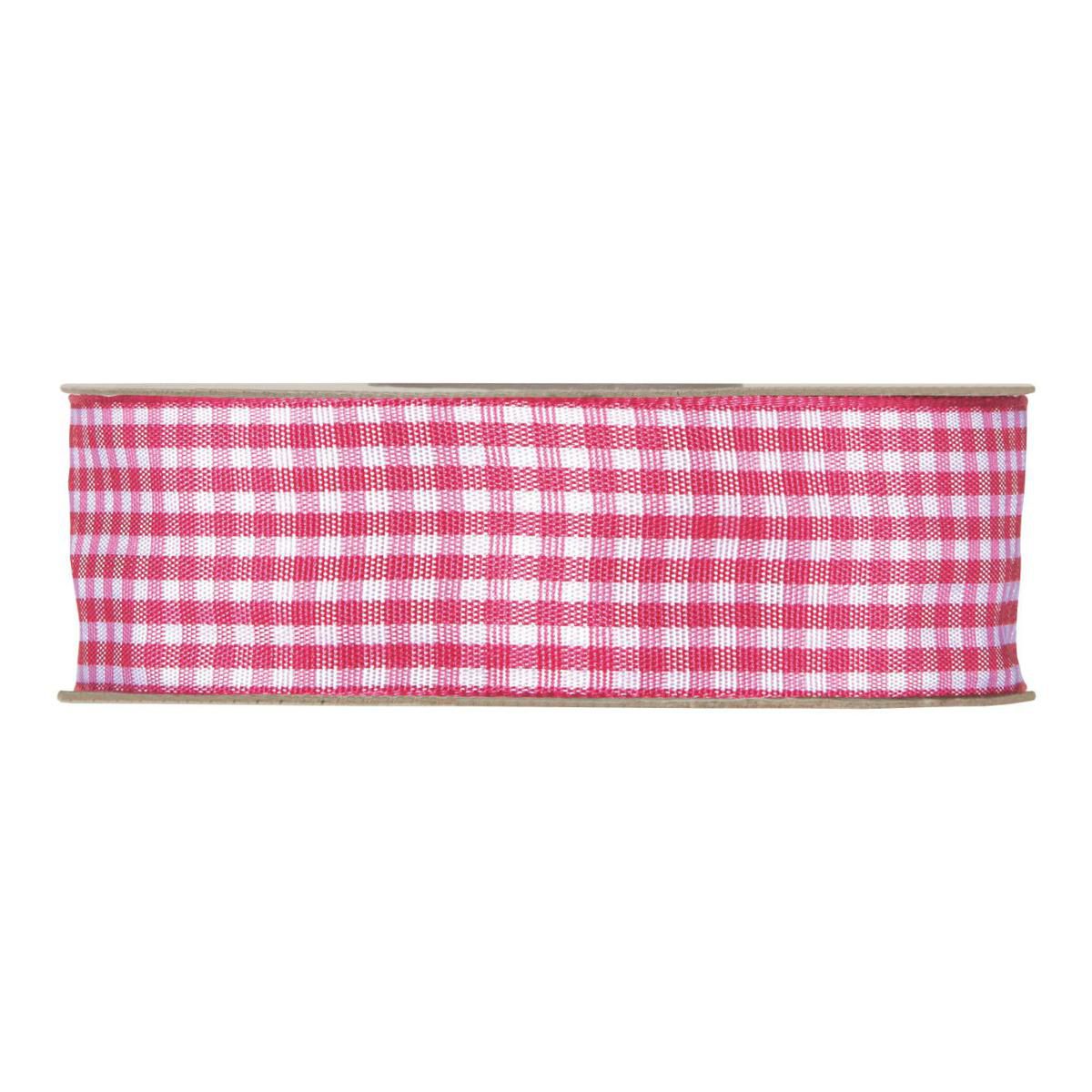 NASTRO VICHY 25MM 20MT FUXIA/BIANCO