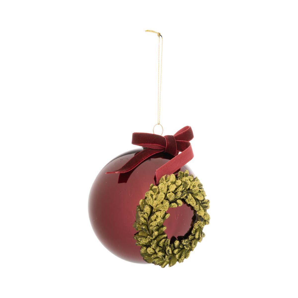 SFERA VETRO C/GHIRLANDAMM.100 BURGUNDY/ORO SFERA VETRO C/GHIRLANDAMM.100 BURGUNDY/ORO