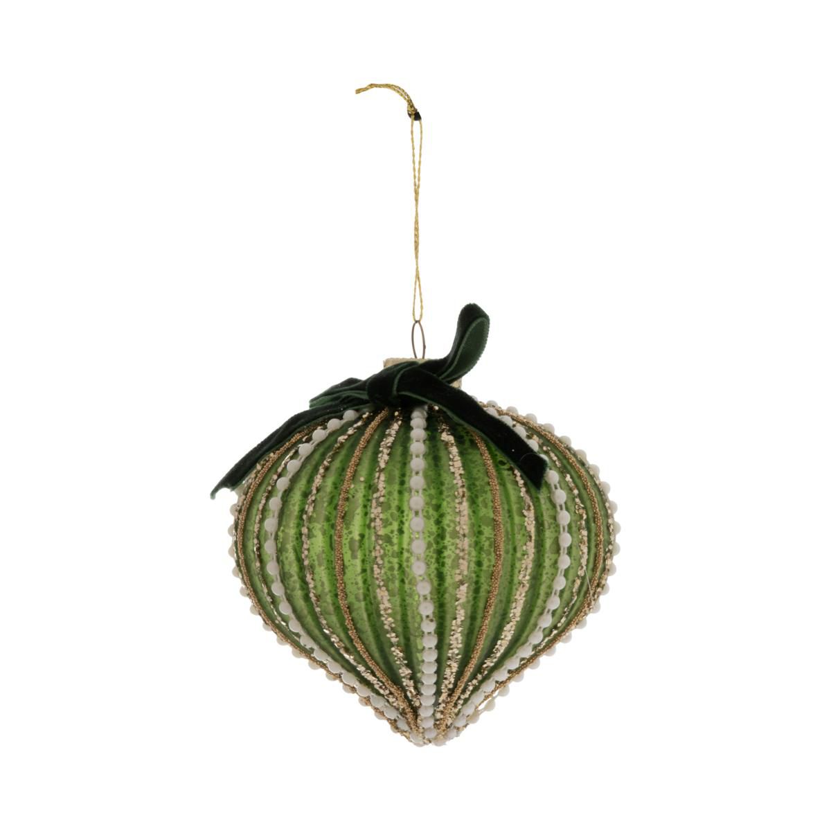 DECORO VETRO C/FIOCCO MM.100 VERDE