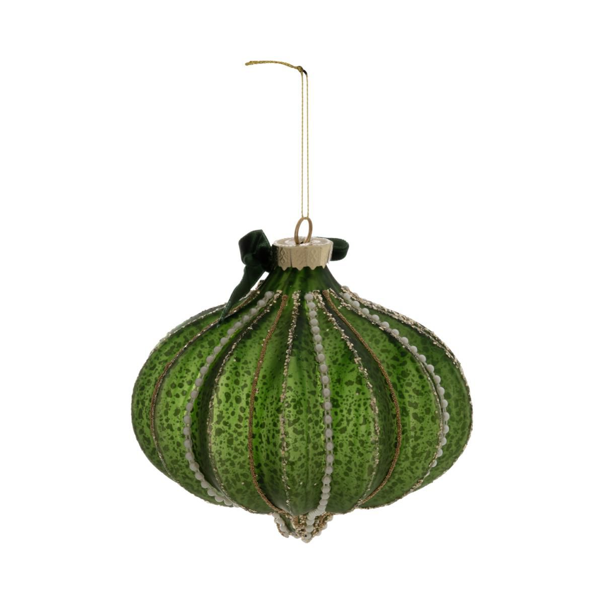 DECORO VETRO C/FIOCCO MM.150 VERDE