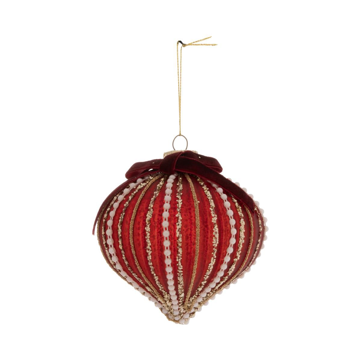 DECORO VETRO C/FIOCCO MM.100 ROSSO DECORO VETRO C/FIOCCO MM.100 ROSSO