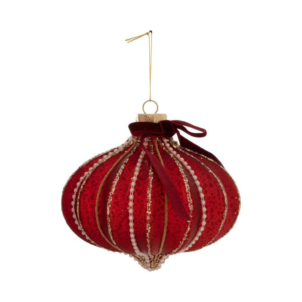DECORO VETRO C/FIOCCO MM.150 ROSSO DECORO VETRO C/FIOCCO MM.150 ROSSO