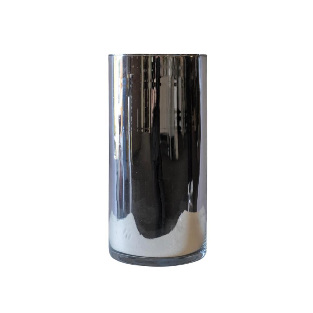 CILINDRO VETRO D.20 CM H.50 CM SPECCHIO ARGENTO CILINDRO VETRO D.20 CM H.50 CM SPECCHIO ARGENTO