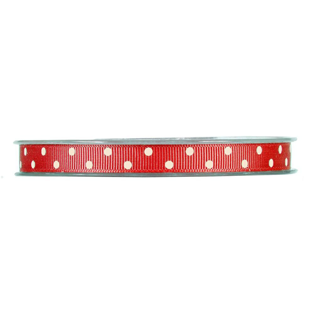 NASTRO GROS GRAIN 10MM 20MT -POIS- ROSSO/BIANCO NASTRO GROS GRAIN 10MM 20MT -POIS- ROSSO/BIANCO