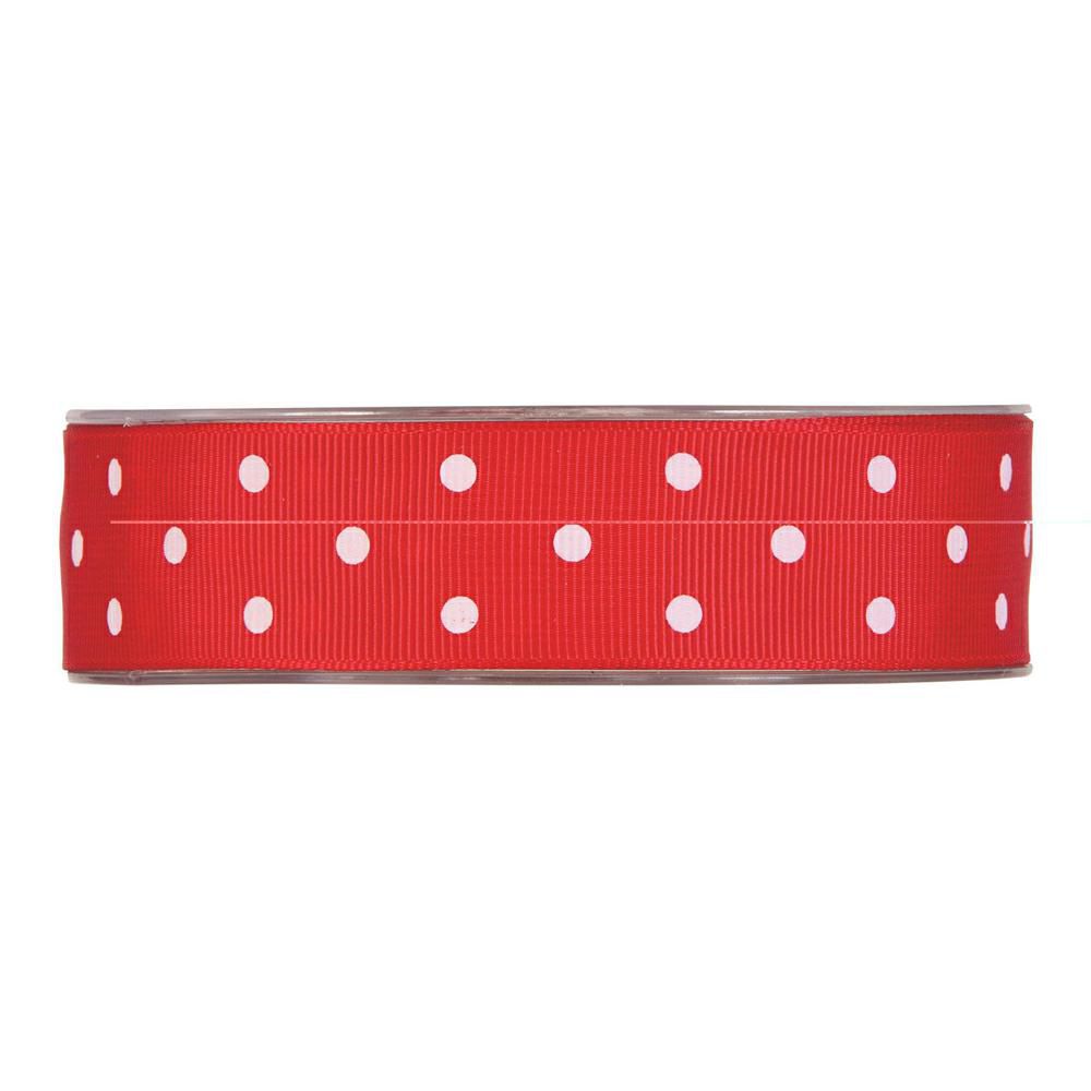 NASTRO GROS GRAIN 25MM 20MT -POIS- ROSSO/BIANCO NASTRO GROS GRAIN 25MM 20MT -POIS- ROSSO/BIANCO