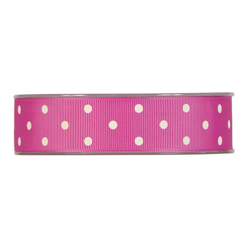 NASTRO GROS GRAIN 25MM 20MT -POIS- FUCSIA/BIANCO NASTRO GROS GRAIN 25MM 20MT -POIS- FUCSIA/BIANCO