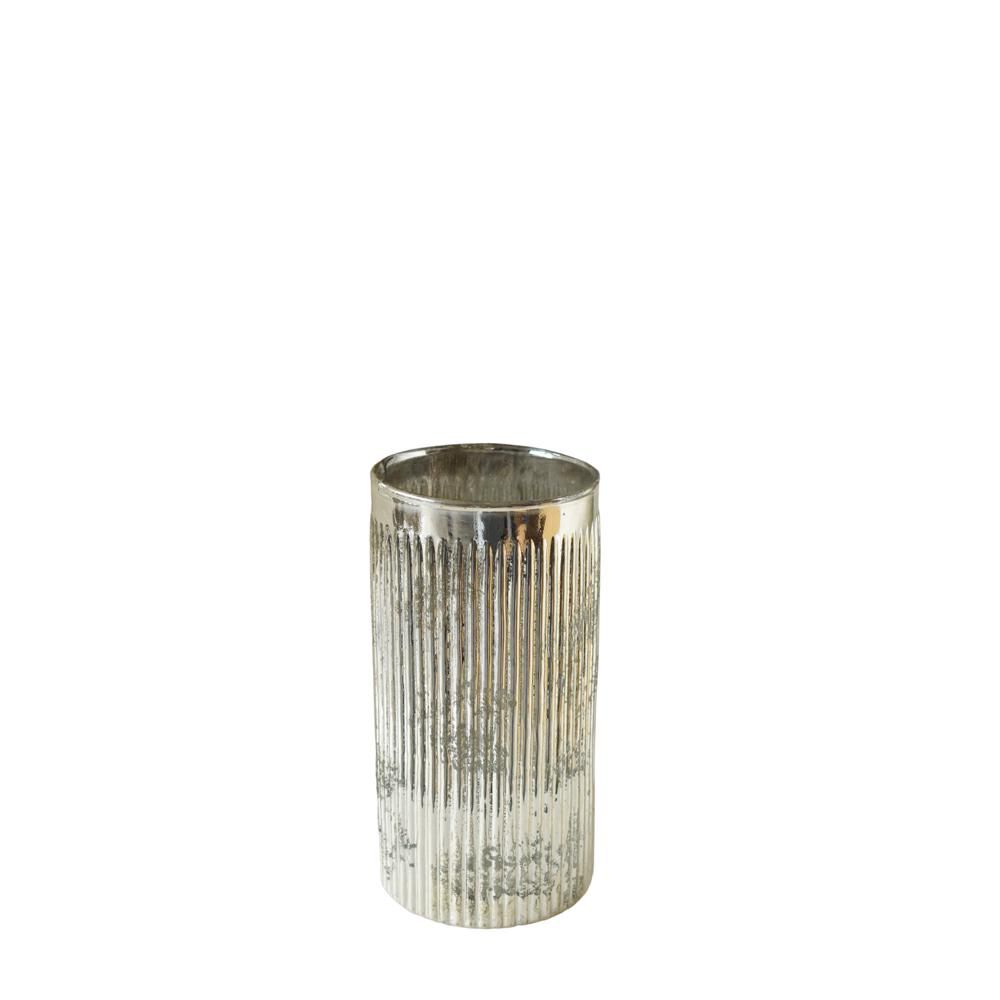 PORTATEALIGHT VETRO D.10 CM H.20 CM MERCURY ARGENTO PORTATEALIGHT VETRO D.10 CM H.20 CM MERCURY ARGENTO