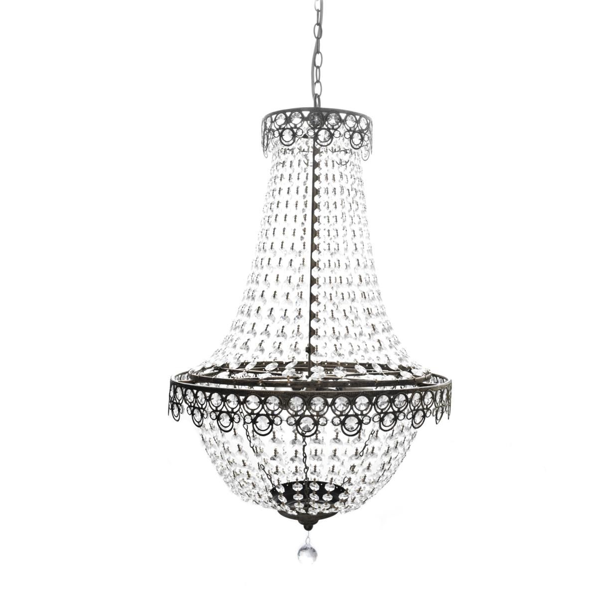 LAMPADARIO IMPERO D.46,5 H.77 CM L METALLO/ACRILICO ARGENTO ANT. LAMPADARIO IMPERO D.46,5 H.77 CM L METALLO/ACRILICO ARGENTO ANT.
