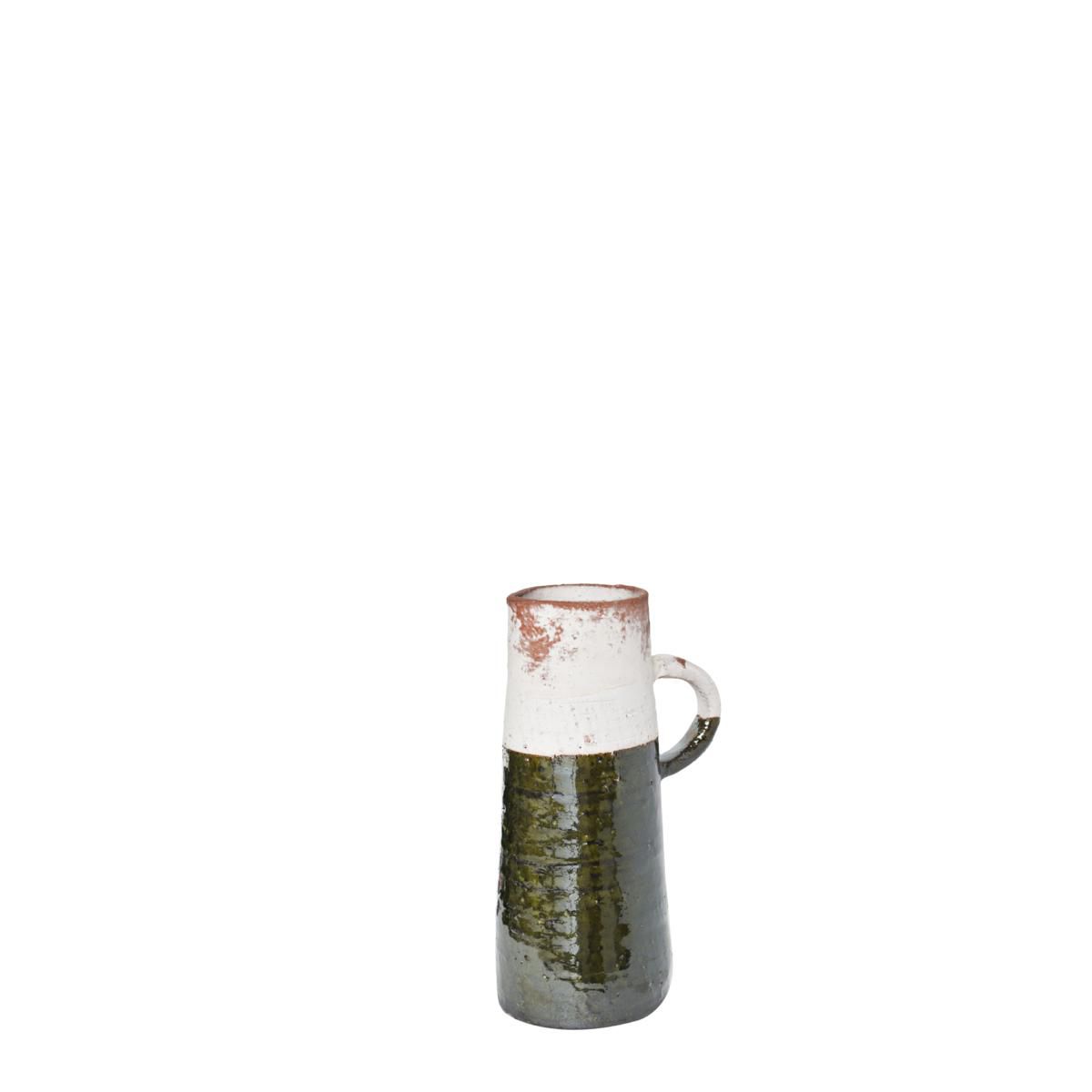 BROCCA TERRACOTTA D.11,5 H.26 CM (S) -SALENTO- BIANCO/VERDE BROCCA TERRACOTTA D.11,5 H.26 CM (S) -SALENTO- BIANCO/VERDE