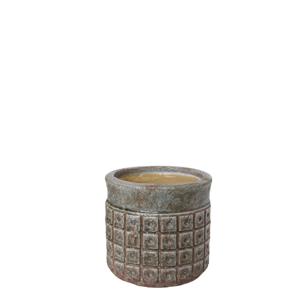 VASO TERRACOTTA D.20 H.19 CM L -SANTORINI- AZZURRO/MARRONE VASO TERRACOTTA D.20 H.19 CM L -SANTORINI- AZZURRO/MARRONE