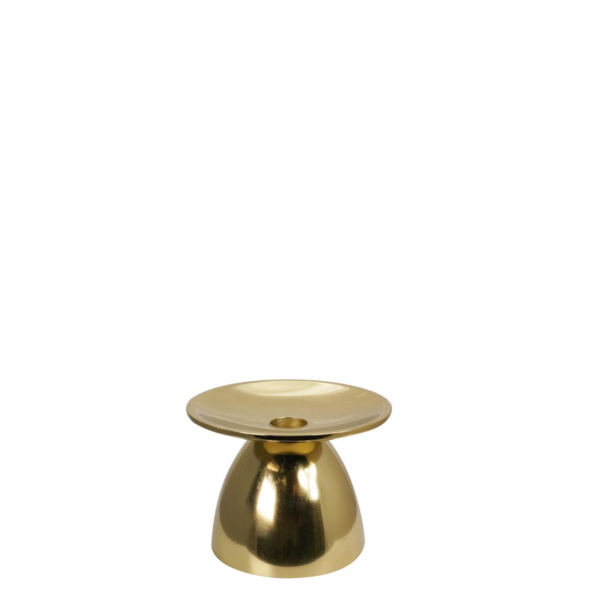 CANDELIERE ALLUMINIO D.13 CM H.9 CM -STORK- ORO LUCIDO (S)