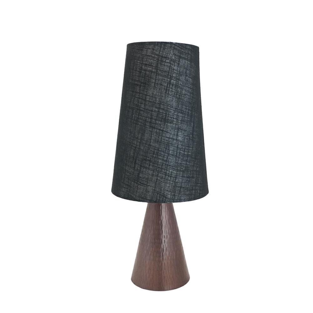 LAMPADA DA TAVOLO D.20 CM H.50 CM -LJUS- RAME ANT./LINO NERO LAMPADA DA TAVOLO D.20 CM H.50 CM -LJUS- RAME ANT./LINO NERO