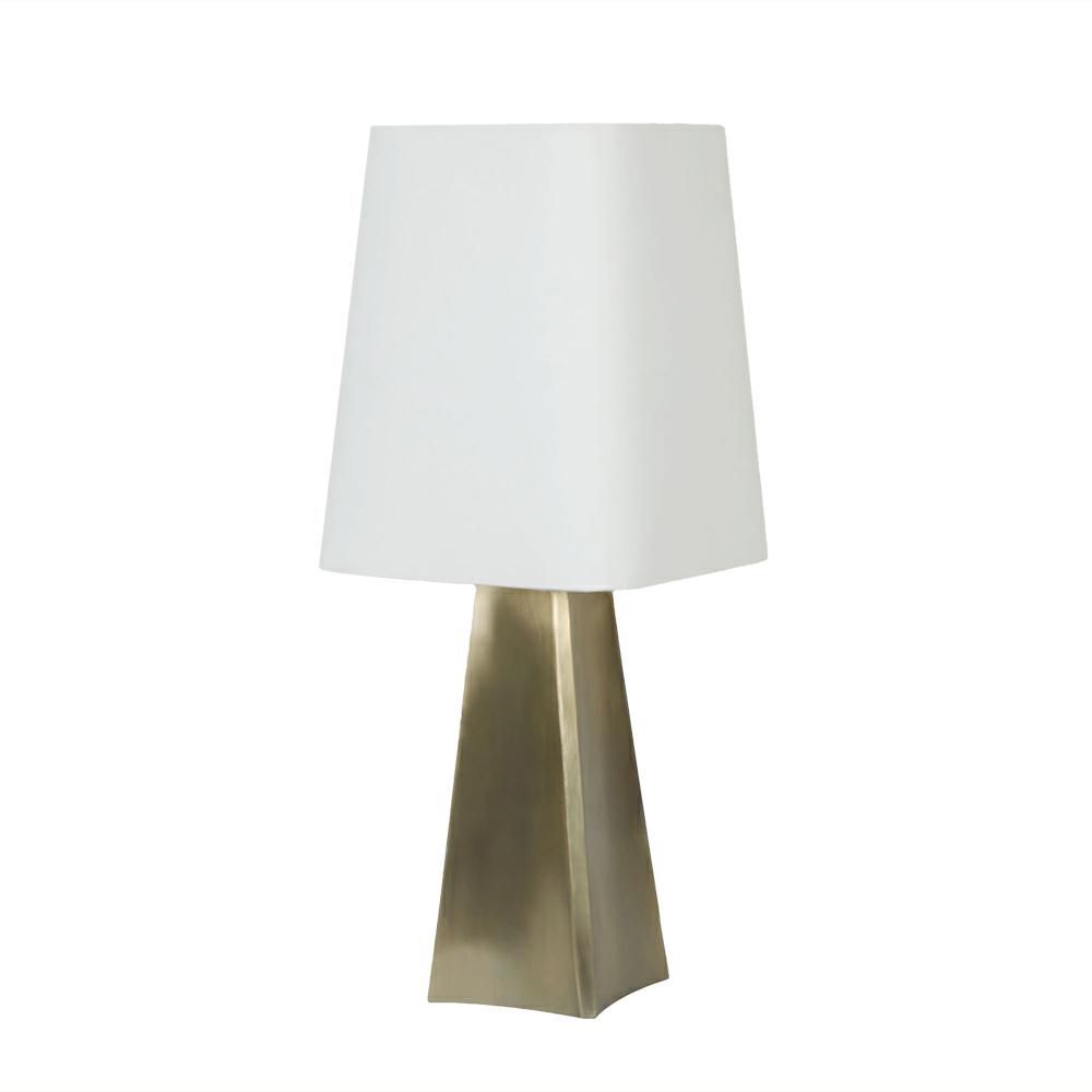 LAMPADA DA TAVOLO D.25 CM H.61 CM -LJUS-OTTONE ANT./COTONE BIAN.