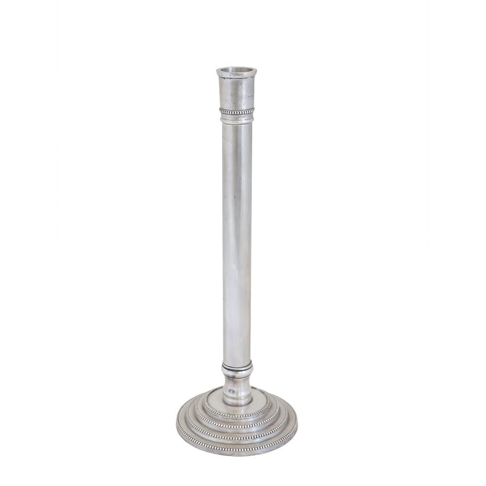 CANDELIERE PELTRO D.9 CM H.31 CM (L) -MIRA- ARGENTO CANDELIERE PELTRO D.9 CM H.31 CM (L) -MIRA- ARGENTO