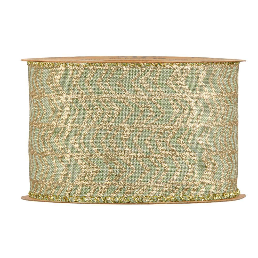 NASTRO LUREX C/BORDO ANIMATO -ALEPPO- 63MM 10MT VERDE/ORO NASTRO LUREX C/BORDO ANIMATO -ALEPPO- 63MM 10MT VERDE/ORO