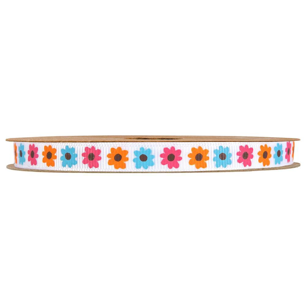NASTRO GROS GRAIN C/FIORI 10MM 20MT -EASTER- MULTICOLOR