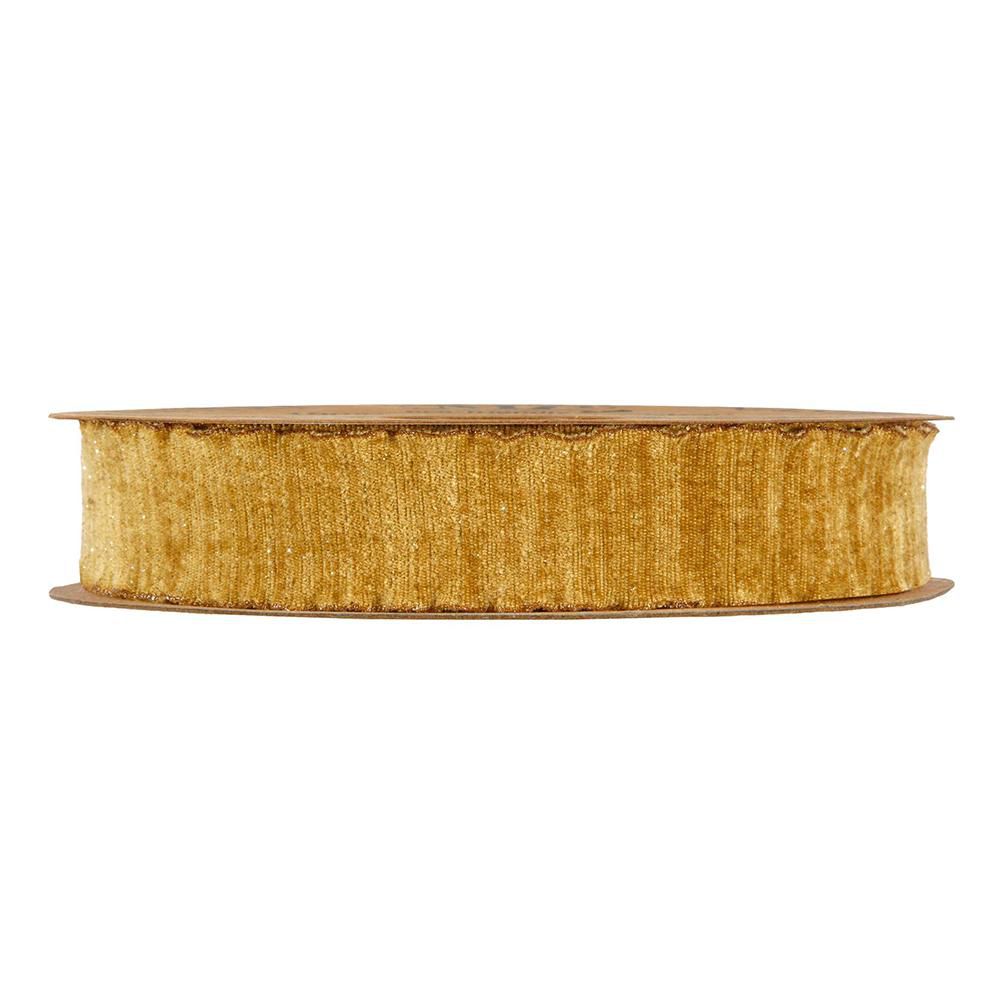 NASTRO CINIGLIA -GLITTER CHENILLE- 25MM 10MT ORO