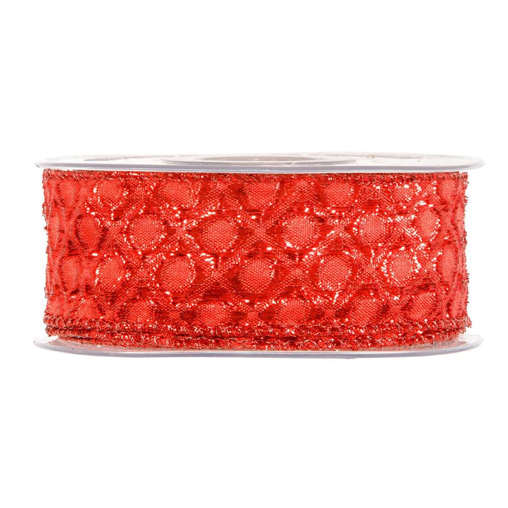 NASTRO LUREX C/BORDO ANIMATO -ALABASTER- 4CM 10MT ROSSO NASTRO LUREX C/BORDO ANIMATO -ALABASTER- 4CM 10MT ROSSO