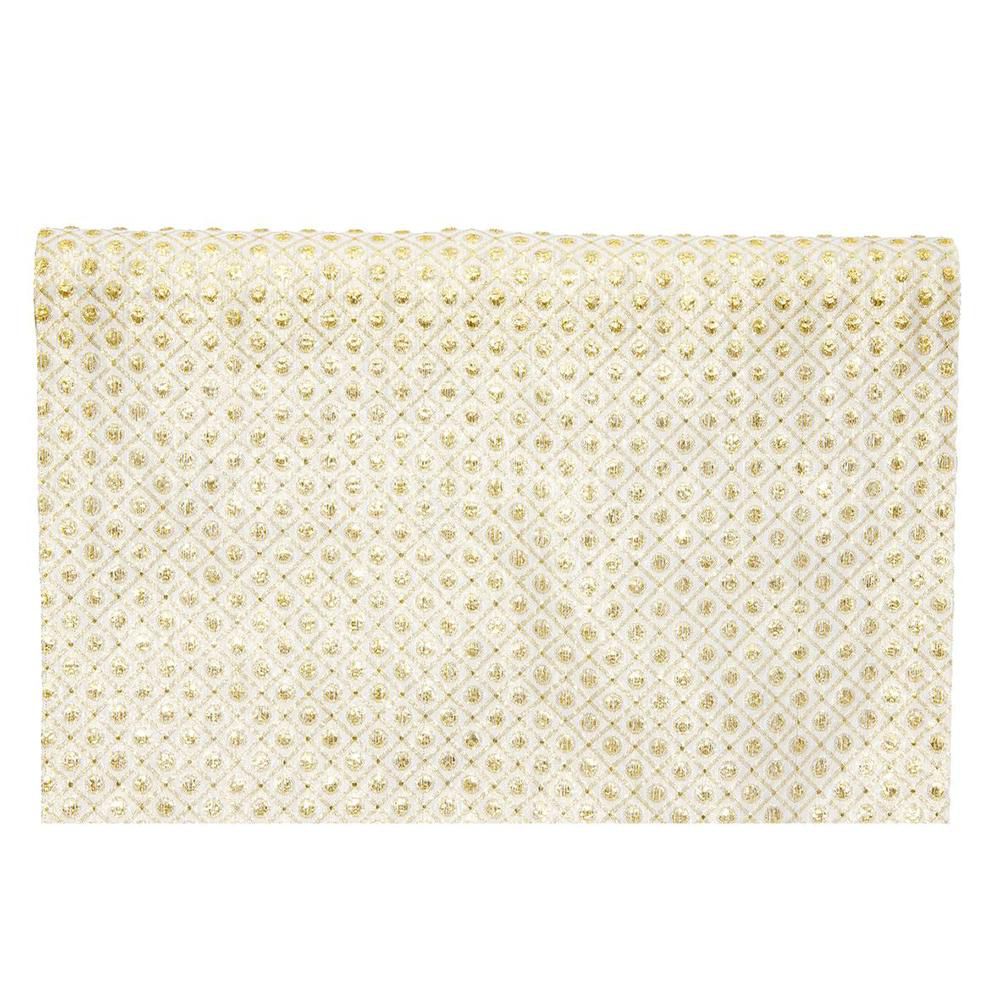 RUNNER POLY C/LUREX -ALABASTER- CM 30X2,5 MT ORO