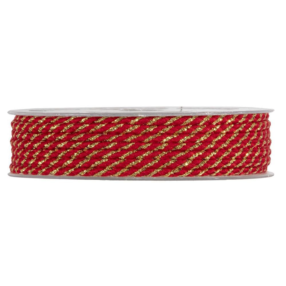 CORDINO POLIESTERE C/LUREX MM.4 MT.20 ROSSO/ORO