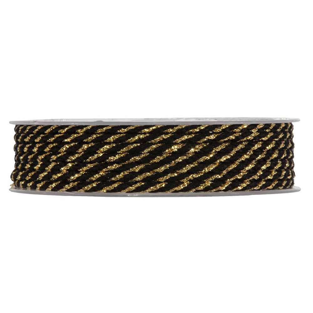 CORDINO POLIESTERE C/LUREX MM.4 MT.20 NERO/ORO CORDINO POLIESTERE C/LUREX MM.4 MT.20 NERO/ORO