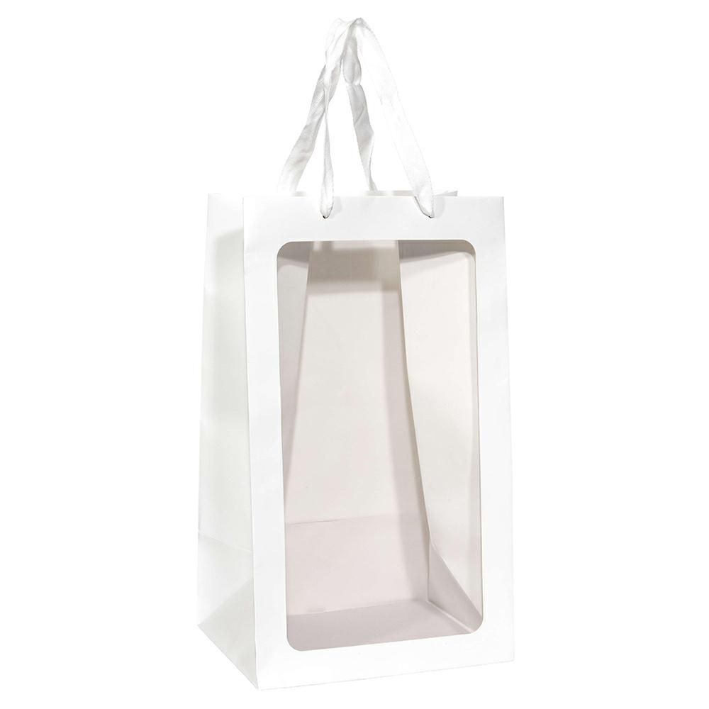 SET 10 SHOPPERS C/FINESTRA CM.25X20 H.43 CM BIANCO